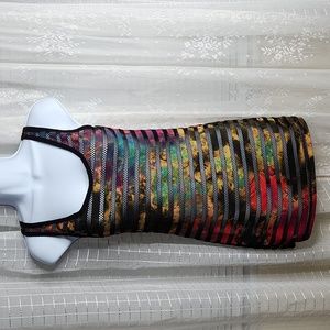 2/$25 or 3/$30 Black Tie Dye Mini Dress Swim Cover-Up W/ Black Mesh Inlay SzM